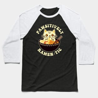 Cat and Ramen Baseball T-Shirt